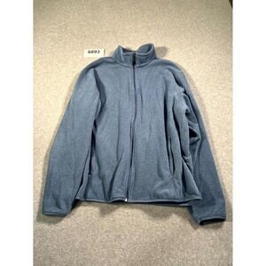 Amazon Essentials Fleece Jacket Mens XL Gray Full Zip Mock Neck Casual Soft Warm